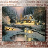 Deer Creek Cottage HD Canvas Print Home Decor Paintings Wall Art Pictures