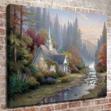 Forest Chapel HD Canvas Print Home Decor Paintings Wall Art Pictures