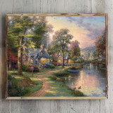 Hometown Lake HD Canvas Print Home Decor Paintings Wall Art Pictures