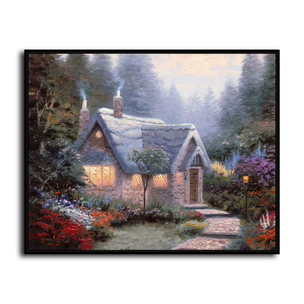 Cedar Nook Cottage HD Canvas Print Home Decor Paintings Wall Art Pictures