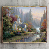 Forest Chapel HD Canvas Print Home Decor Paintings Wall Art Pictures