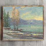 Lake Tahoe Shoreline Winter HD Canvas Print Home Decor Paintings Wall Art Pictures