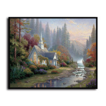 Forest Chapel HD Canvas Print Home Decor Paintings Wall Art Pictures