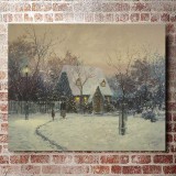 A Winter Cottage HD Canvas Print Home Decor Paintings Wall Art Pictures