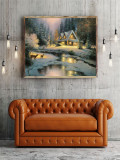 Deer Creek Cottage HD Canvas Print Home Decor Paintings Wall Art Pictures