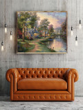 Hometown Lake HD Canvas Print Home Decor Paintings Wall Art Pictures