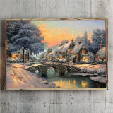 Cobblestone Christmas HD Canvas Print Home Decor Paintings Wall Art Pictures