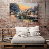 Cobblestone Christmas HD Canvas Print Home Decor Paintings Wall Art Pictures