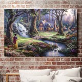 Snow White discovers the cottage HD Canvas Print Home Decor Paintings Wall Art Pictures