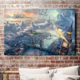 Tinker Bell And Peter Pan Fly To Neverland HD Canvas Print Home Decor Paintings Wall Art Pictures