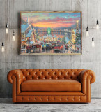 The Lights of Christmastown HD Canvas Print Home Decor Paintings Wall Art Pictures