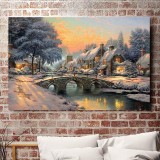 Cobblestone Christmas HD Canvas Print Home Decor Paintings Wall Art Pictures