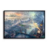 Tinker Bell And Peter Pan Fly To Neverland HD Canvas Print Home Decor Paintings Wall Art Pictures