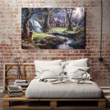 Snow White discovers the cottage HD Canvas Print Home Decor Paintings Wall Art Pictures