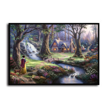 Snow White discovers the cottage HD Canvas Print Home Decor Paintings Wall Art Pictures