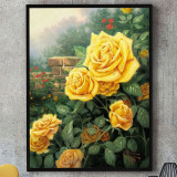 Yellow roses HD Canvas Print Home Decor Paintings Wall Art Pictures