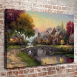 A Cobblestone bridge HD Canvas Print Home Decor Paintings Wall Art Pictures