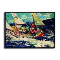 Sailing boat in the waves HD Canvas Print Home Decor Paintings Wall Art Pictures