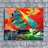 Sailing boat in the waves HD Canvas Print Home Decor Paintings Wall Art Pictures