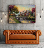 A Cobblestone bridge HD Canvas Print Home Decor Paintings Wall Art Pictures