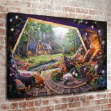 Snow White and seven dwarfs HD Canvas Print Home Decor Paintings Wall Art Pictures