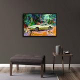 Car in the crowd HD Canvas Print Home Decor Paintings Wall Art Pictures