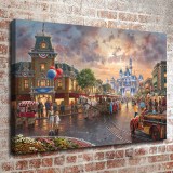 Castle street carnival HD Canvas Print Home Decor Paintings Wall Art Pictures