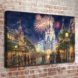 Fireworks celebration castle HD Canvas Print Home Decor Paintings Wall Art Pictures