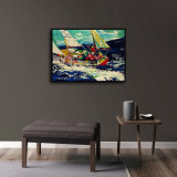 Sailing boat in the waves HD Canvas Print Home Decor Paintings Wall Art Pictures