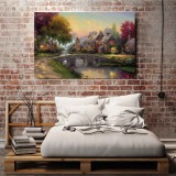 A Cobblestone bridge HD Canvas Print Home Decor Paintings Wall Art Pictures