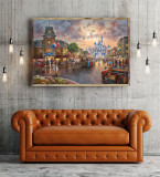 Castle street carnival HD Canvas Print Home Decor Paintings Wall Art Pictures