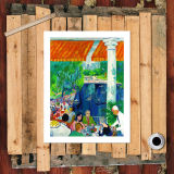Lakeside Restaurant HD Canvas Print Home Decor Paintings Wall Art Pictures