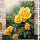 Yellow roses HD Canvas Print Home Decor Paintings Wall Art Pictures