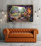 Snow White and seven dwarfs HD Canvas Print Home Decor Paintings Wall Art Pictures