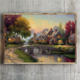 A Cobblestone bridge HD Canvas Print Home Decor Paintings Wall Art Pictures