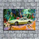 Car in the crowd HD Canvas Print Home Decor Paintings Wall Art Pictures