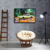 Car in the crowd HD Canvas Print Home Decor Paintings Wall Art Pictures