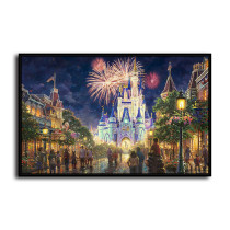 Fireworks celebration castle HD Canvas Print Home Decor Paintings Wall Art Pictures