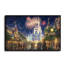 Fireworks celebration castle HD Canvas Print Home Decor Paintings Wall Art Pictures