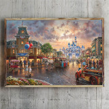 Castle street carnival HD Canvas Print Home Decor Paintings Wall Art Pictures