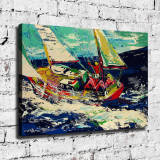 Sailing boat in the waves HD Canvas Print Home Decor Paintings Wall Art Pictures