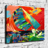 Sailing boat in the waves HD Canvas Print Home Decor Paintings Wall Art Pictures