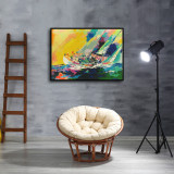 Ship in the waves HD Canvas Print Home Decor Paintings Wall Art Pictures