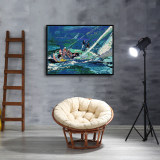 Ship in the waves HD Canvas Print Home Decor Paintings Wall Art Pictures
