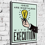 ideas vs execution HD Canvas Print Home Decor Paintings Wall Art Pictures