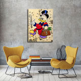 SCROOGE CARRYING MONEY HANDBAG CANE HD Canvas Print Home Decor Paintings Wall Art Pictures