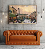 Main Street Trolley HD Canvas Print Home Decor Paintings Wall Art Pictures