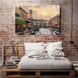 Main Street Trolley HD Canvas Print Home Decor Paintings Wall Art Pictures