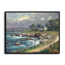 Seaside Village HD Canvas Print Home Decor Paintings Wall Art Pictures