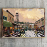 Main Street Trolley HD Canvas Print Home Decor Paintings Wall Art Pictures